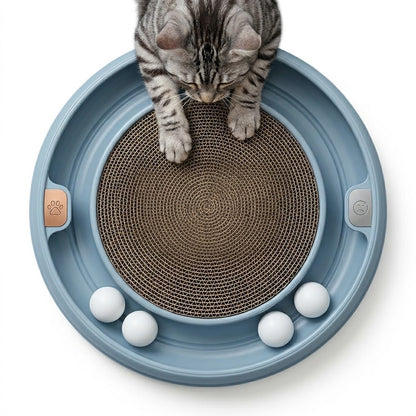 Junavex Premium Orbit: Interactive Cat Scratching Track and Multi-Ball Play Station