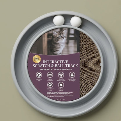 Junavex Premium Orbit: Interactive Cat Scratching Track and Multi-Ball Play Station